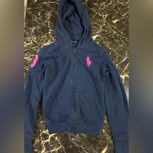 Ralph Lauren girls jacket blue with pink horse and number 3 .Very nice m…